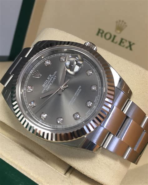 rolex datejust 41mm rhodium dial|rolex datejust 41 diamond bezel.